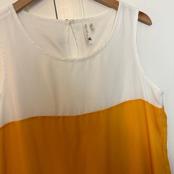 Modcloth Pink Owl Yellow Navy Blue White Colorblock Shift Dress Sleeveless L - Picture 4 of 8